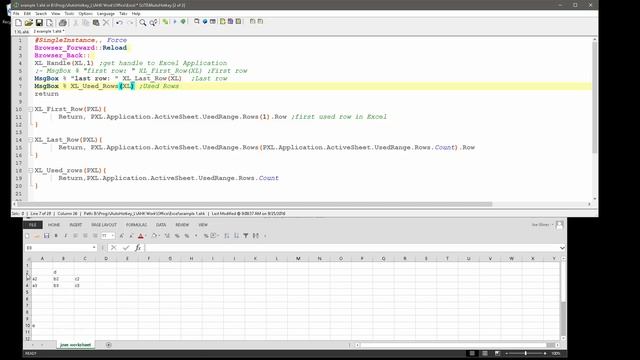 How to get Row information from Excel and AutoHotkey | Easily get first row, last row, used rows смотреть онлайн