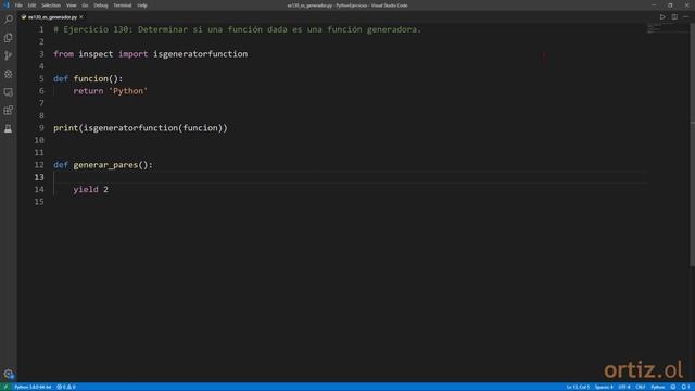 Python - Ejercicio 130: Determinar si una Función Dada es una Función Generadora смотреть онлайн
