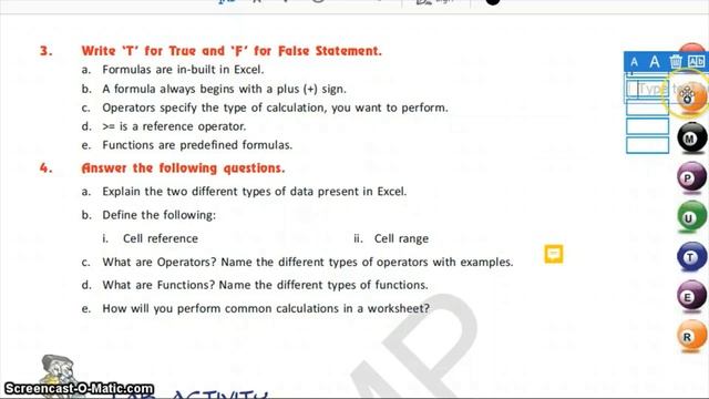 Formulas and functions in MS Excel, Question answer, Ch 7, Class 6, Computer Science, IT Planet, AP смотреть онлайн