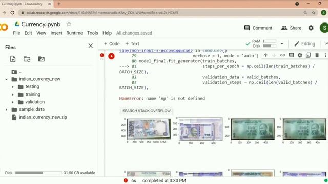 Currency recognition using google colab смотреть онлайн
