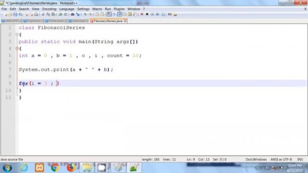 Fibonacci Series in Java  without using Recursion | Hindi