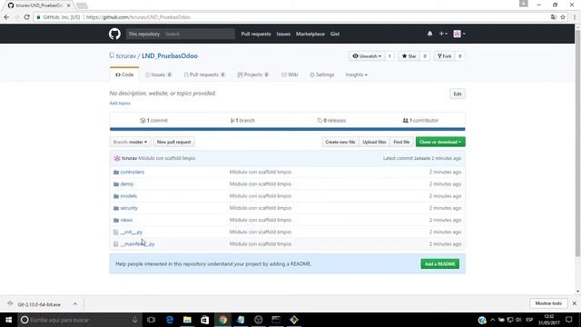 Trabajar con Git y GitHub para un módulo con Odoo смотреть онлайн