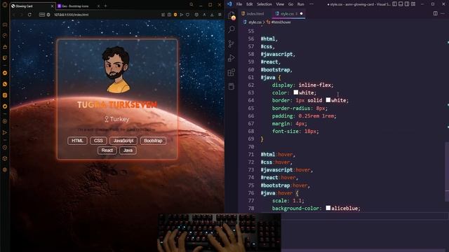 ASMR Programming - Glowing Modern Profilecard - No Talking смотреть онлайн