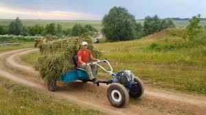 Трактор Думпер(Aures g 400)и Халявное сено и талкает мотоблок нева мк 200