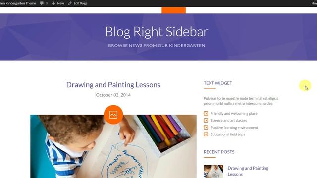 Fable - Children Kindergarten WordPress Theme: Assigning Widget Area Locally смотреть онлайн
