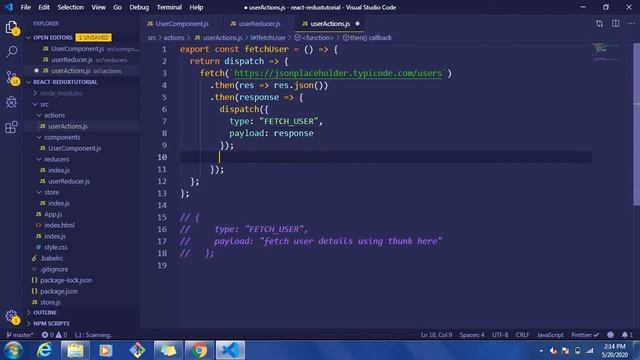 Part6: redux-thunk example how to use it with react redux смотреть онлайн