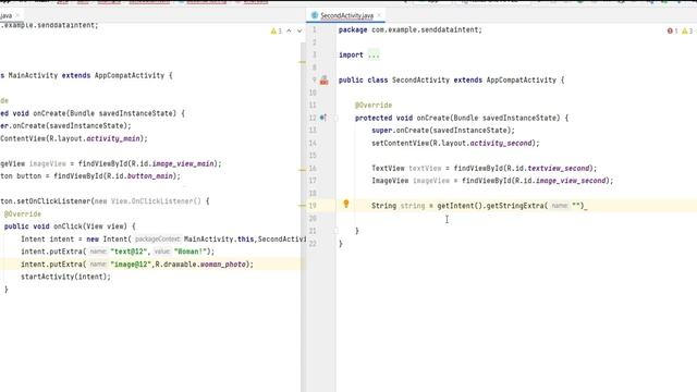 Pass Data Between Activities using Intent in Android Studio смотреть онлайн