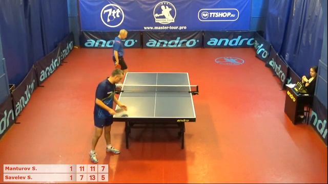 Настольный теннис матч 110219 3 Мантуров Сергей Савельев Сергей
