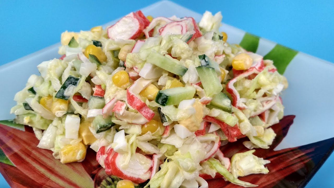 САЛАТ ИЗ МОЛОДОЙ КАПУСТЫ И КРАБОВЫХ ПАЛОЧЕК | Просто Кухня - Выпуск 66