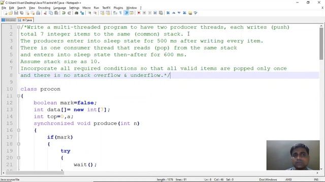 Lec 34 Java program of Multithread continue producer and consumer problem смотреть онлайн