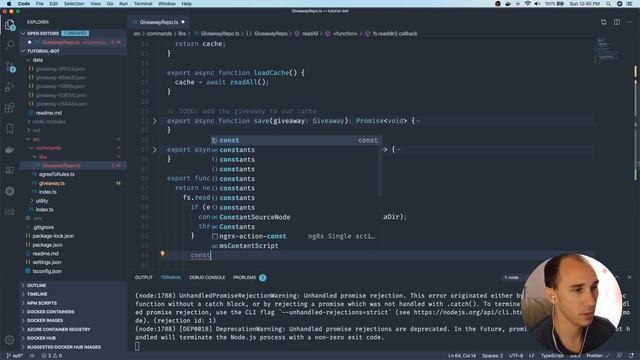07. Discord Bot - Giveaway Command: Adding Caching for Giveaways смотреть онлайн