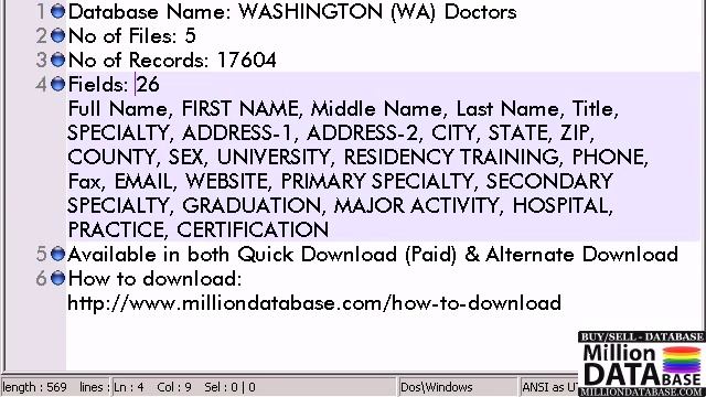 WASHINGTON (WA) Doctors Database - (emailaddresseslists.com) смотреть онлайн