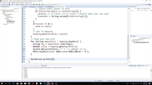 Letters and percentage counter Java project part #3 смотреть онлайн
