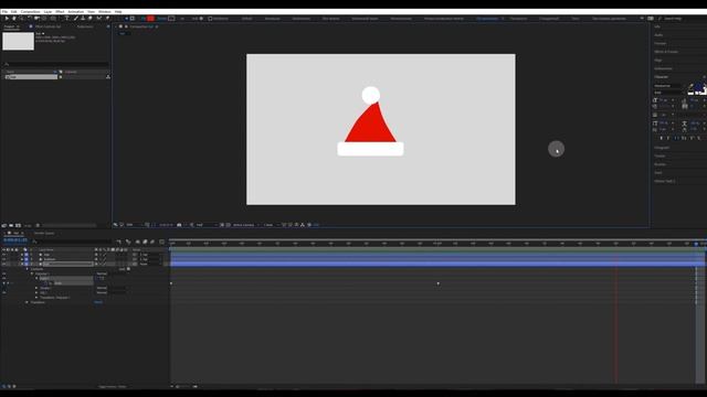 Видео-урок создания Json анимации новогодней шапочки в программе After Effects. смотреть онлайн