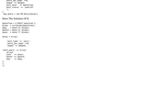 Wordpress: How do i search post by jquery datepicker? смотреть онлайн