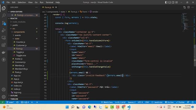 Khoá học ReactJS 2022: Bài 16 - Xử lý Form trong React JS - Phần 2 смотреть онлайн