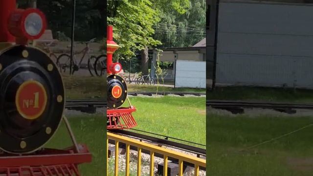 Паровозик, паровоз. поезд едет в парке, парк, Тула