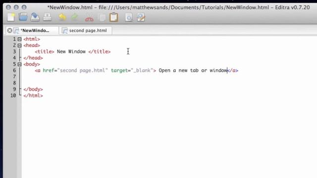 HTML Tutorial 9 - Hyperlink in a new tab or window смотреть онлайн