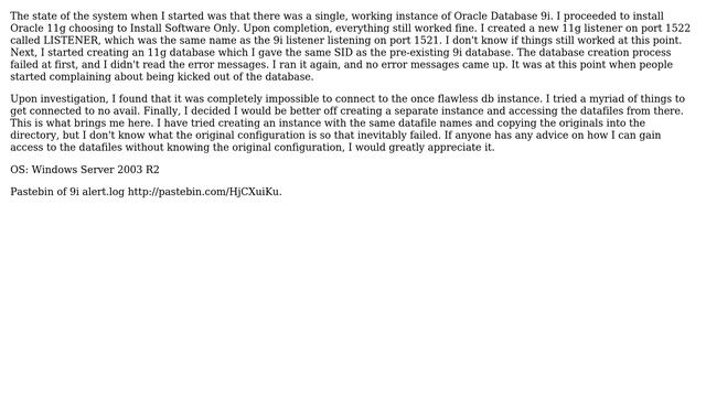 Databases: How to Recover My Oracle 9i Database From Just The Datafiles? смотреть онлайн