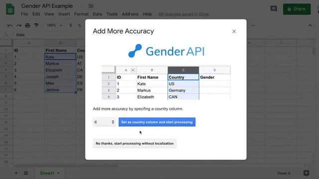 Genderize Names In A Google Spreadsheet смотреть онлайн