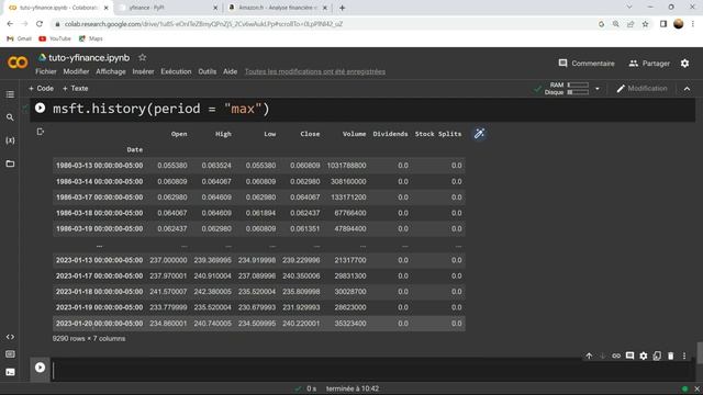 Collecter des données financières avec Python sur Yahoo Finance | package yfinance смотреть онлайн