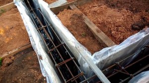 Ленточный фундамент , вязка арматуры