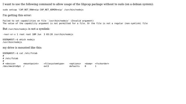 DevOps & SysAdmins: Allowing node.js applications to run libpcap without sudo ("Symlink" issue ) смотреть онлайн