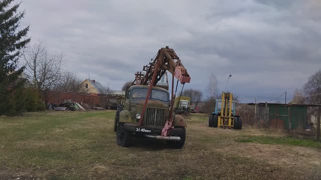 Ретро кран К-46 на базе ЗИЛ-164 смотреть онлайн