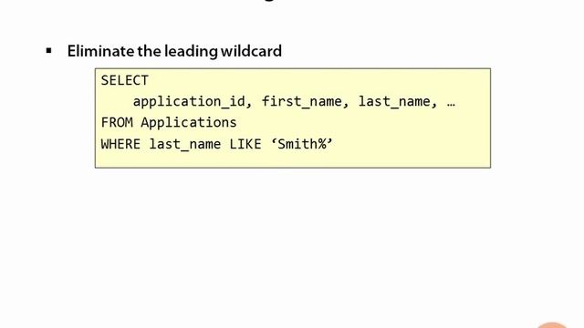 09 10 Using a Like Clause and a Leading Wildcard смотреть онлайн