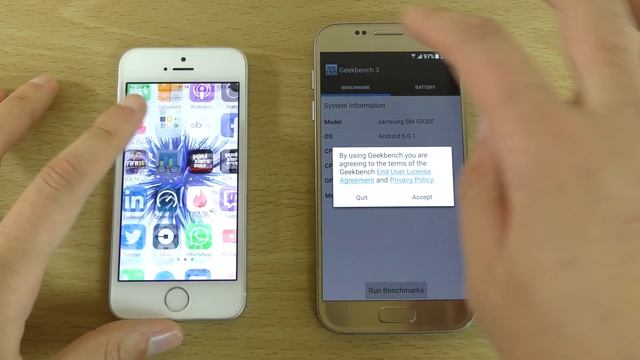Apple iPhone SE vs Samsung Galaxy S7 - Speed & Battery Test! смотреть онлайн
