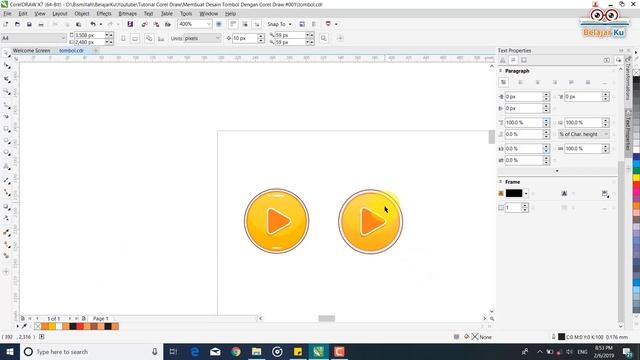 Tutorial Membuat Desain Tombol Dengan Corel Draw #001 смотреть онлайн