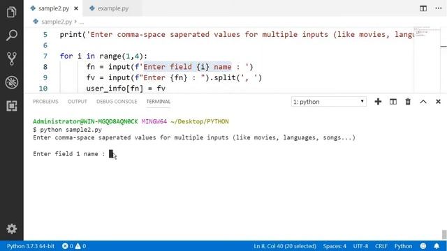 input keys & Multiple Values Runtime In Dictionary смотреть онлайн