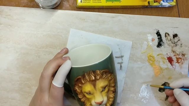 Лев из полимерной глины на кружке мастер-класс тонировка смотреть онлайн