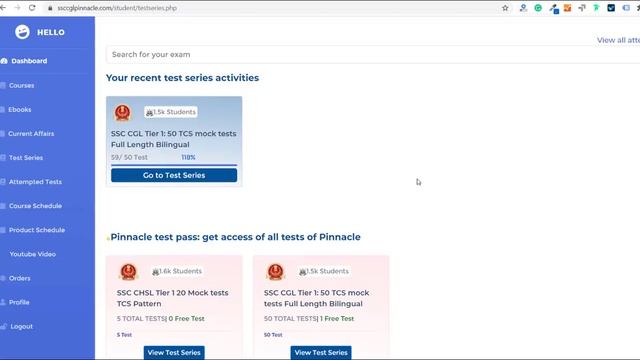 Pinnacle SSC TCS Test Pass I get access of all tests + last 6 months current affairs ebook смотреть онлайн