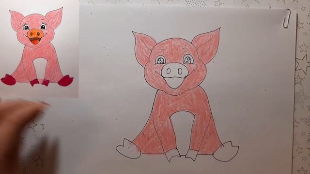 Рисуем с детьми свинку мелками /Учим ребенка рисовать милые картинки смотреть онлайн