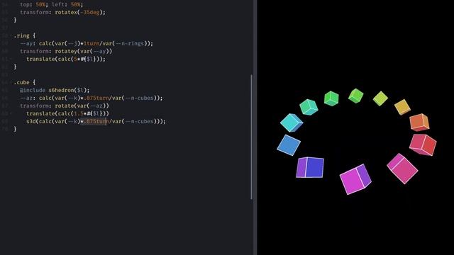 Cube rings with CSS variables & Houdini magic ??✨ смотреть онлайн