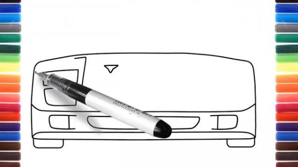 How to draw a car Ferrari F40 front view step by step