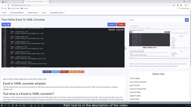 Free Online Excel To YAML Converter смотреть онлайн