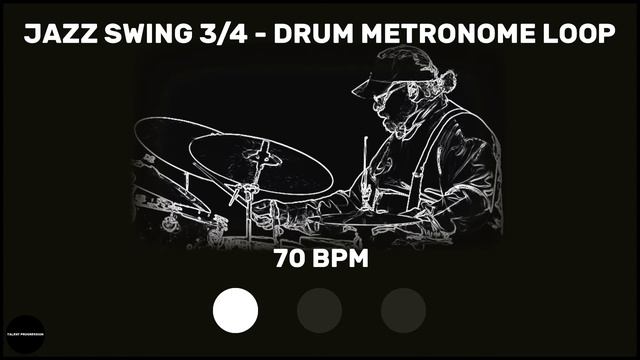 Jazz Swing 3/4 | Drum Metronome Loop | 70 BPM смотреть онлайн