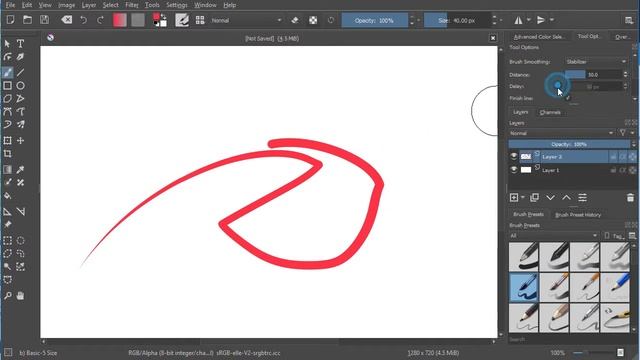 Stabilization - how to turn on stabilization in Krita смотреть онлайн