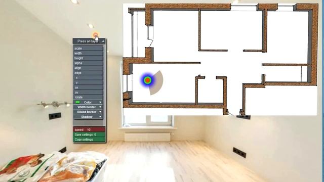 Placement of points with radars on the floor plan. Krpano смотреть онлайн