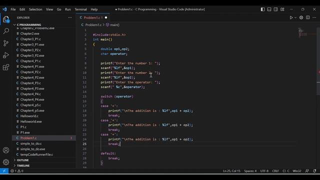 Simple Calculator Program | C-Programming | Visual Studio Code смотреть онлайн