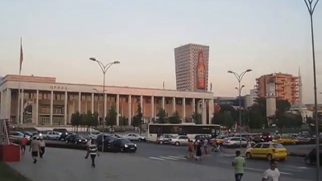 Tirana Skanderbeg Square From The National History Museum, Albania (Shqiperia)