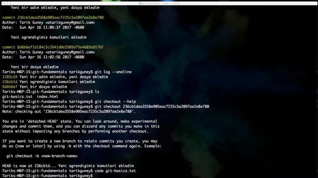 Başlangıç Seviye Git Dersleri 4. Bölüm - Checkout komutu смотреть онлайн