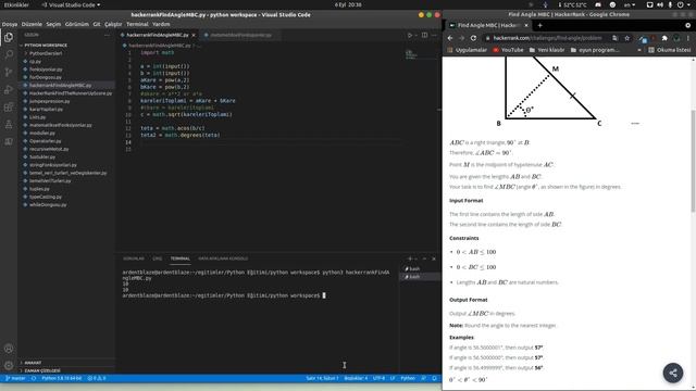 HACKERRANK FIND ANGLE MBC SOLUTION - PYTHON смотреть онлайн
