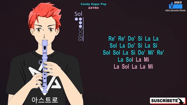 Candy Sugar Pop, ASTRO Flauta Dulce Cover By MBS Tutorial Animado Con Notas Tipo Karaoke смотреть онлайн
