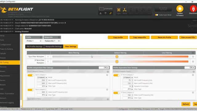 Happymodel Mobula 8 Factory Setings 02 // Betaflight Config