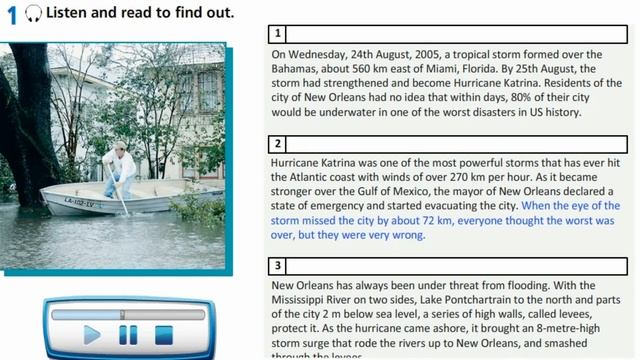 Action 10. Module 2. Ex 1 p 30 Hurricane Katrina смотреть онлайн