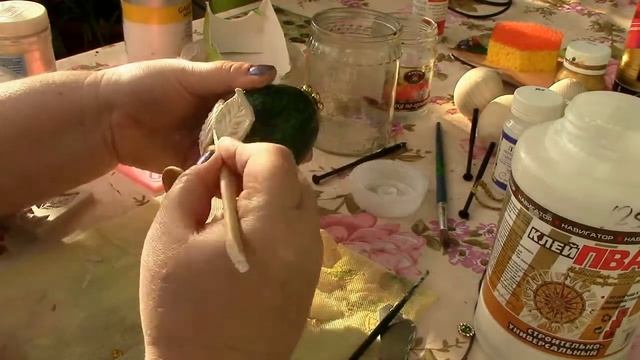 Имитация малахита. Красивый малахит с золотом. Малахитовое яйцо на Пасху! Декор яиц своими руками.