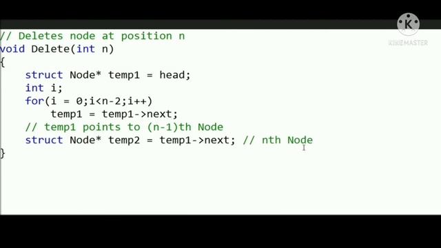 Delete a node at nth position #dsa #bcs #bca #node_deletion #linkedlist смотреть онлайн